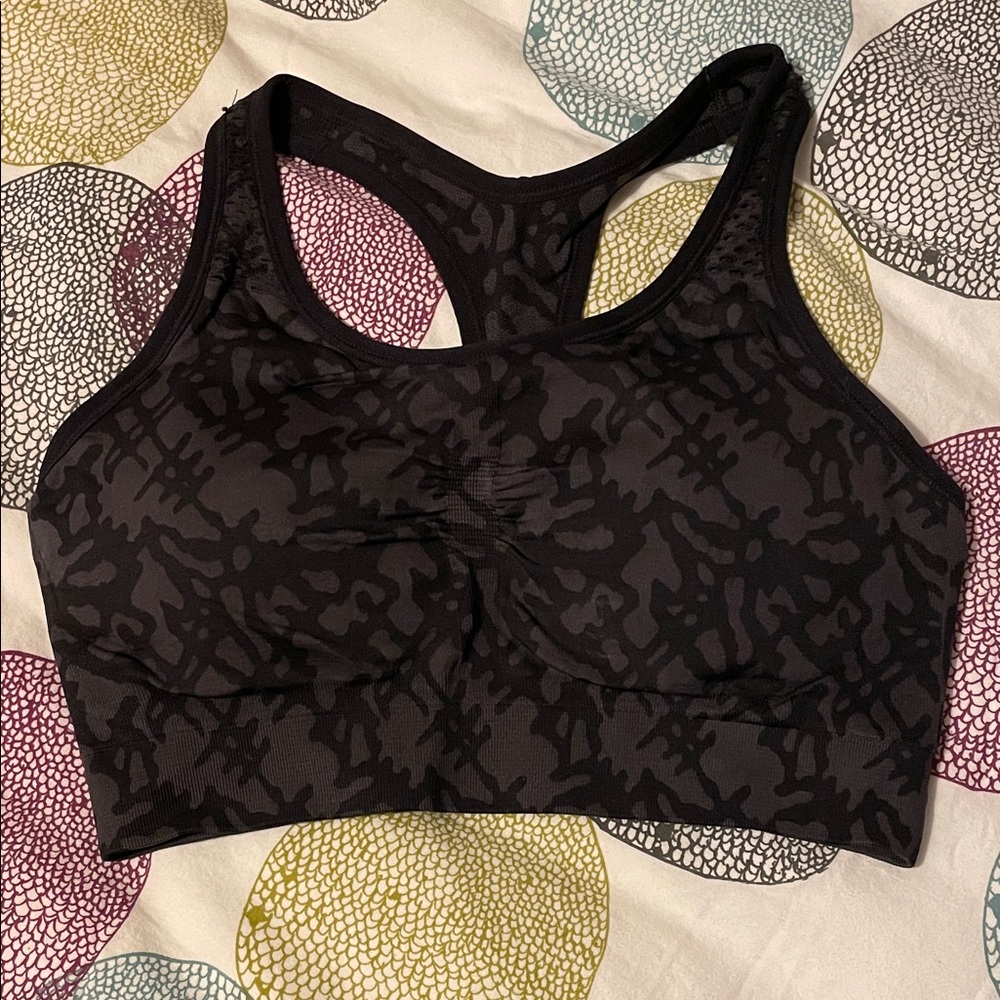 Champion Black Patterned Sports Bra